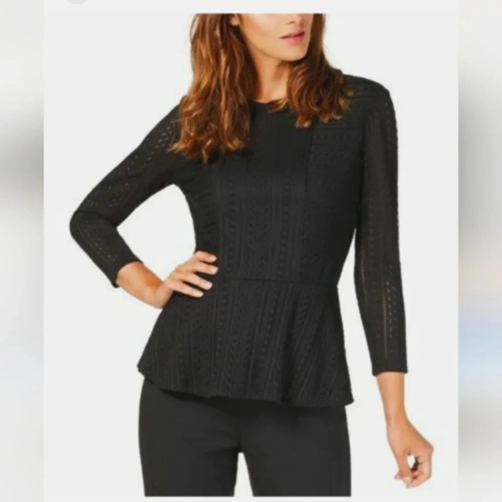 Anne Klein NWT Peplum Lace Quarter Sleeve